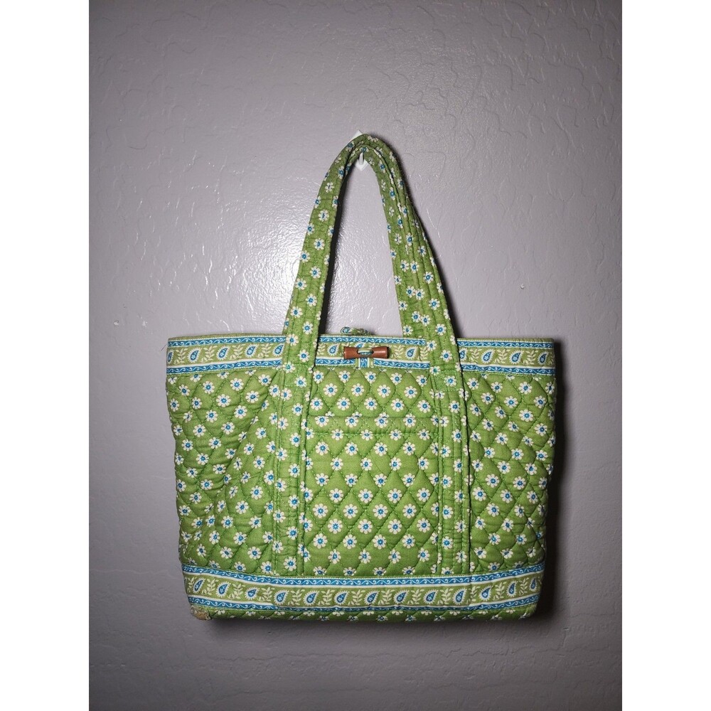 Vera Bradley Betsy Apple Green Floral Quilted Tote Bag Discontinued Pattern